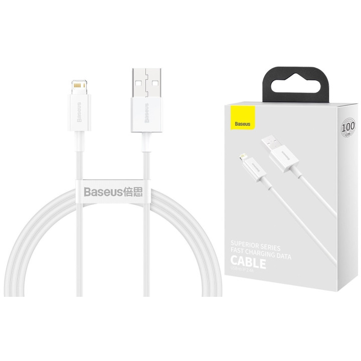KABEL BASEUS LIGHTNING 2.4A 1M WHITE