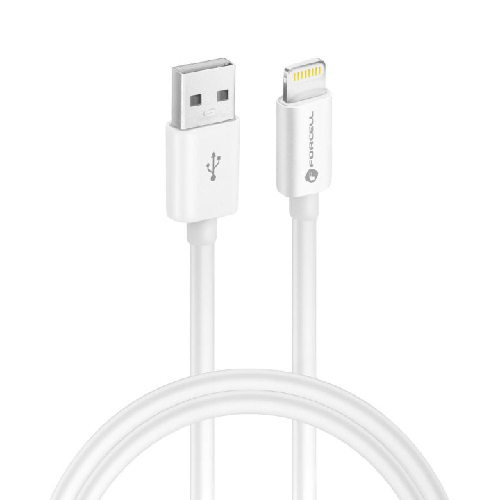KABEL FORCELL MFI LIGHTNING 8-PIN WHITE