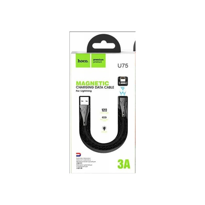 KABEL HOCO MAGNETYCZNY IPHONE 8PIN U75 BLACK