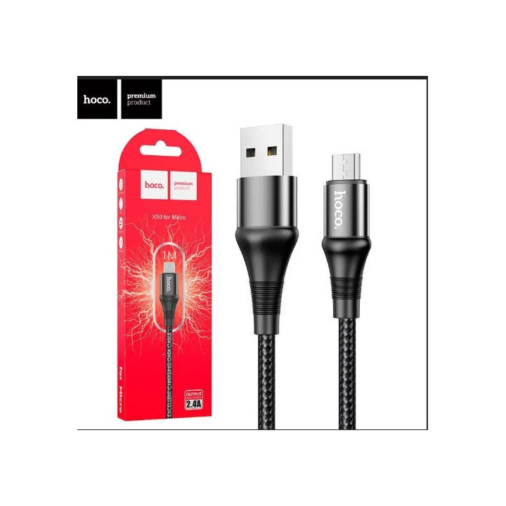 KABEL HOCO FORCELL MICRO USB 1M BLACK
