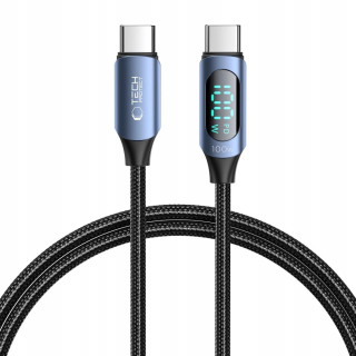 KABEL TECH USB-C USB-C LED 100W 5A 1M BLUE