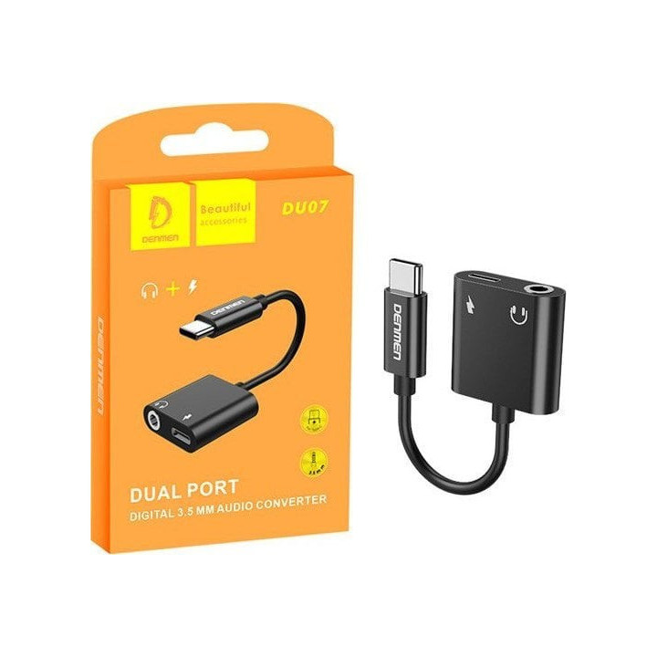 ADAPTER HF TYP-C DENMEN AUDIO JACK+ZASILANIE