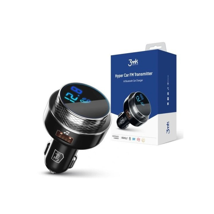 TRANSMITER 3MK HYBERCAR BLUETOOTH 2XUSB-A+CZYTNIK