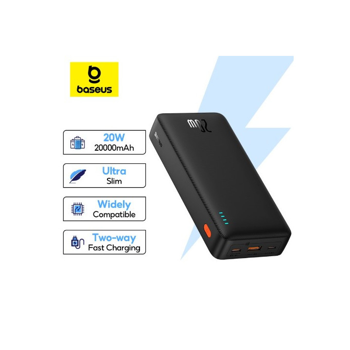 POWER BANK BASEUS AIRPOW 20 000MAH 20W+KABEL BLACK