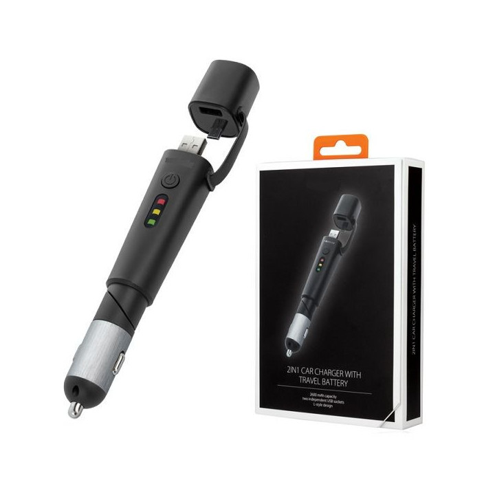 POWER BANK FOREVER 2600MAH+ŁAD SAMOCH BLACK