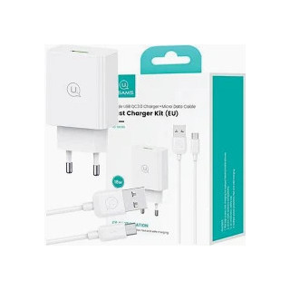 ŁAD SIECIOWA HOCO USAMS MICRO USBA+KABEL WHITE