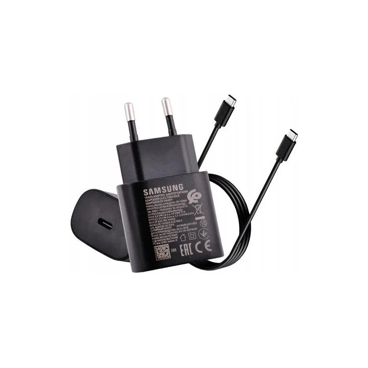 ŁAD SIEC SAMSUNG 25W FAST USB TYP-C+KABEL BLACK