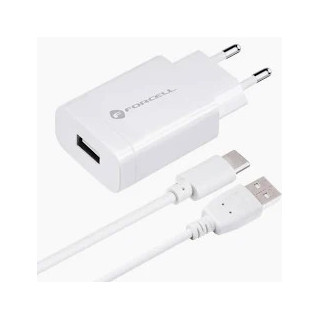 ŁAD SIEC FORCELL USB+KABEL TYP C 18W FAST CHARGER
