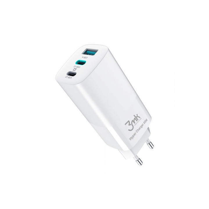 KOSTKA ŁAD SIEC 3MK USB-C+USB-A 65W WHITE