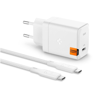 ŁAD SIEC SPIGEN USB-C 65W GAN+KABEL USB-C WHITE
