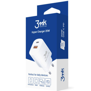 KOSTKA ŁAD SIEC 3MK 20W USB-C+USBA A PD WHITE
