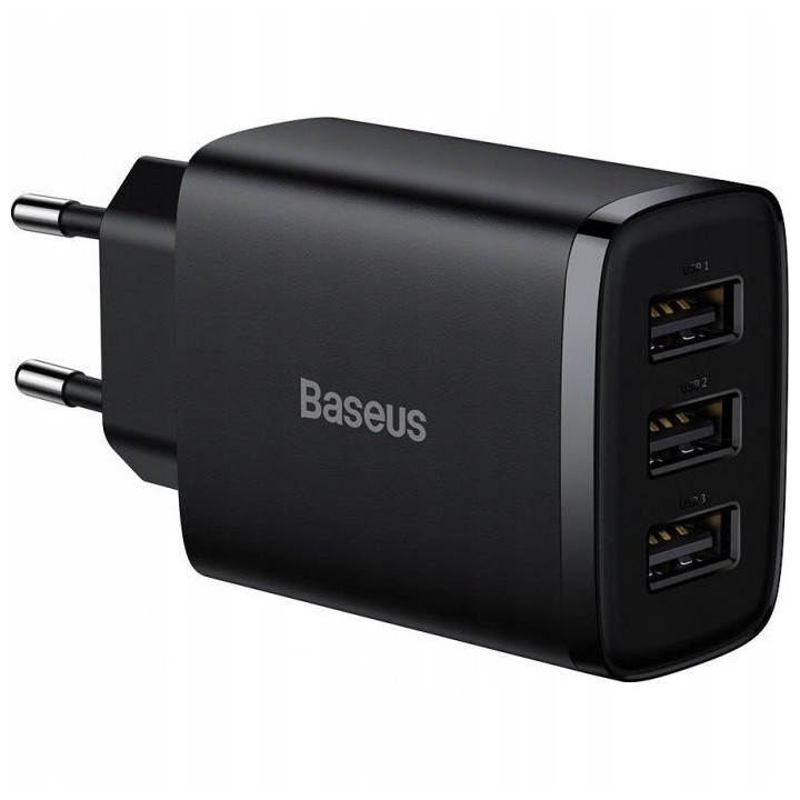 KOSTKA BASEUS 3XUSB-A 17W BLACK