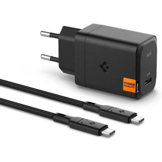 ŁAD SIEC SPIGEN USB-C 65W GAN+KABEL USB-C BLACK