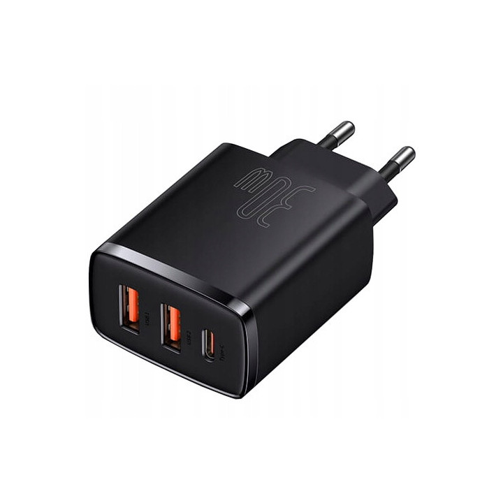 KOSTKA ŁAD SIC BASEUS 30W 2XUSB I USB-C PD BLACK