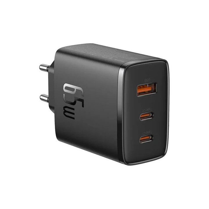 KOSTKA ŁAD SIE BASEUS 65W 2XUSB-C+USB-A BLACK