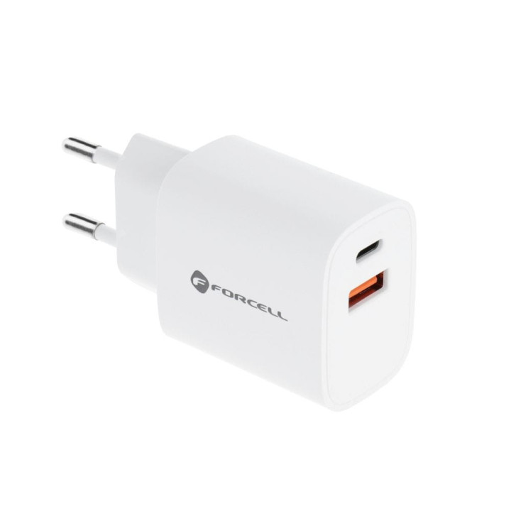 KOSTKA ŁAD SIEC FORCELL USB+USB TYP-C 3A 30W PD