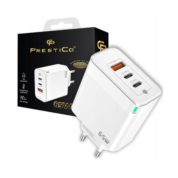 KOSTKA ŁAD SIE PRESTICO USB-A+2XUSB- C 65W WHITE
