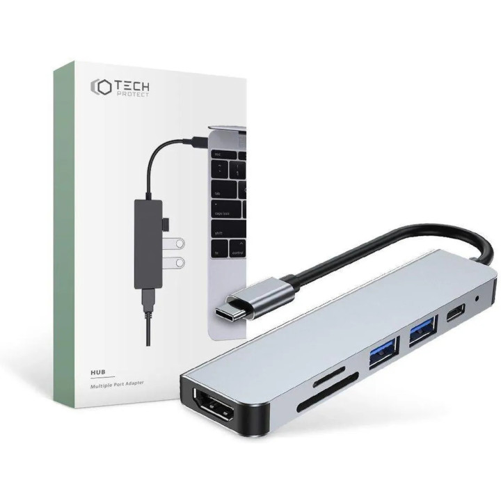 ADAPTER HUB 4SMARTS TECH V4 6W1 GREY