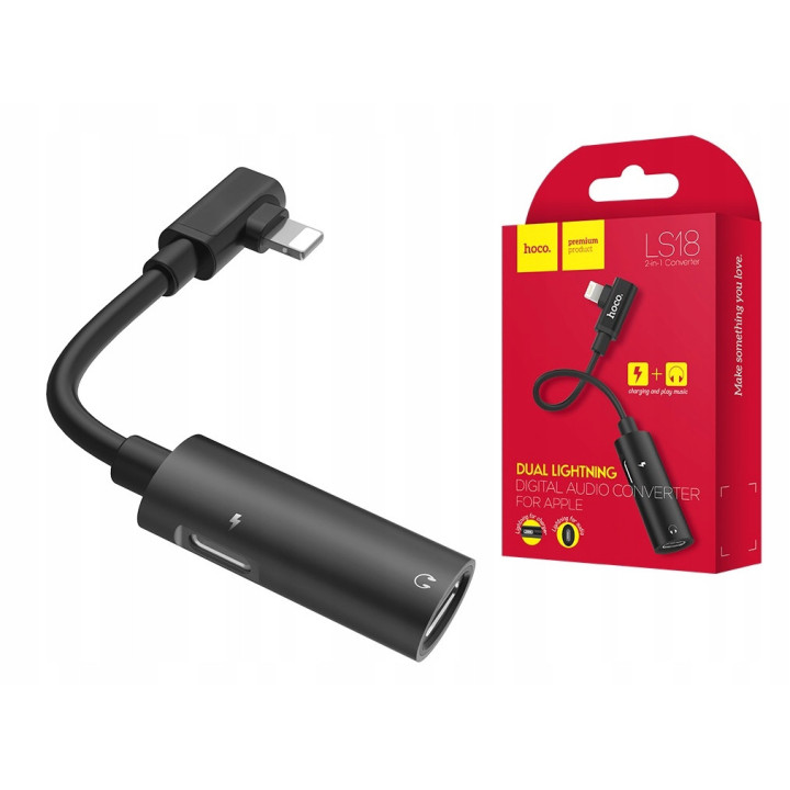 ADAPTER HOCO HF/ŁADOWANIE- IPHONE 2W1 LS18