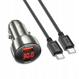 ŁAD SAMOCH HOCO USB-C+KABEL+USB-A 48W Z50 BLACK
