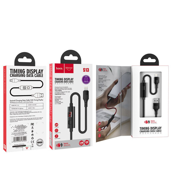 KABEL HOCO LIGHTNING 1.2M BLACK