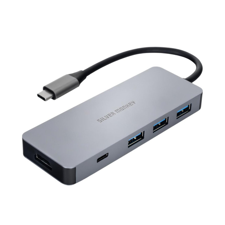 HUB SILVER MONKEY USB-C HDMI 3XUSB I USB-C PD100W