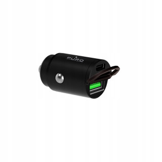 PURO MINI CAR FAST CHARGER 2.4A USB BLACK
