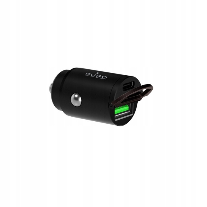 PURO MINI CAR FAST CHARGER 2.4A USB BLACK