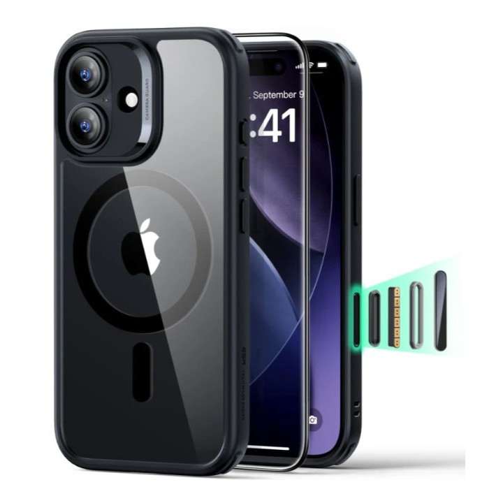 CASE ESR HYBRID MAG IPHONE 17 CLEAR BLACK