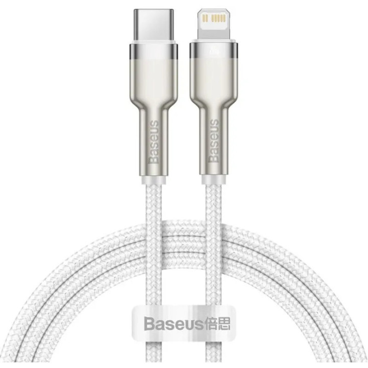 KABEL BASEUS METAL USB TYP C DO LIGHTNING 1M WHITE