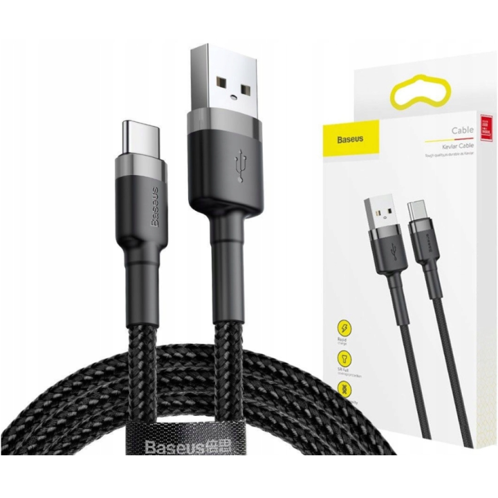 KABEL BASEUS KEVLAR LIGHTNING 2M BLACK