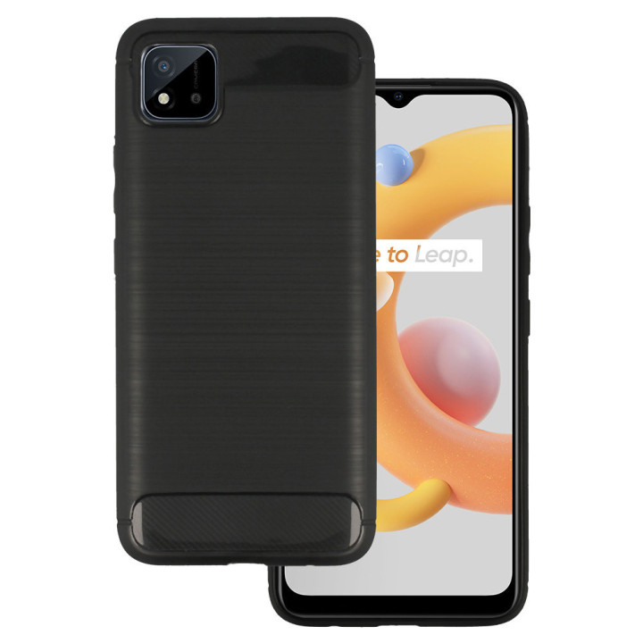 CASE CARBON FIBER REALME C11 C20 BLACK