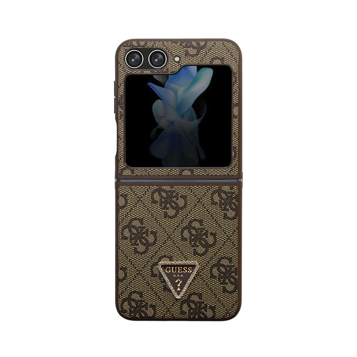 GUESS TRIANGLE STRASS SAM GALAXY Z FLIP 5 BROWN