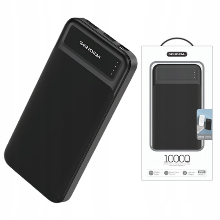 POWER BANK HOCO SENDEM 10 000MAH BLACK