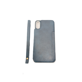 CASE LEATHER IPHONE X XS BLUE