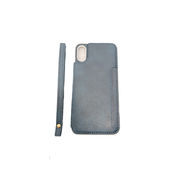 CASE LEATHER IPHONE X XS BLUE