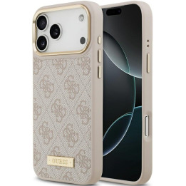 GUESS LOGO PLATE MAGSAFE IPHONE 17 PRO MAX PINK