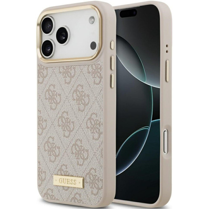 GUESS LOGO PLATE MAGSAFE IPHONE 17 PRO MAX PINK