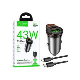 KOSTKA ŁAD SAMOCH HOCO USB-C+USB-A 43W GRAY