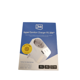 KOSTKA ŁAD SIEC 2XUSB-C+USB-A TRAVEL 30W WHITE