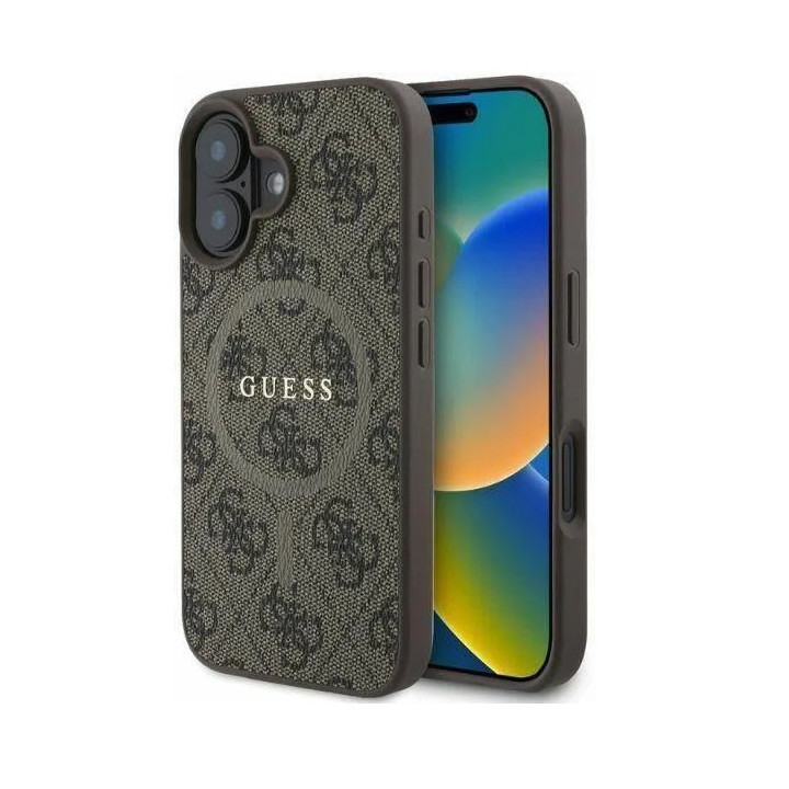 GUESS RING CLASSIC LOGO MAGSAFE IPHONE 16 BROWN