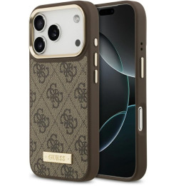 GUESS LOGO PLATE MAGSAFE IPHONE 17 PRO BROWN