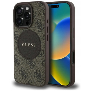 GUESS CLASSIC LOGO MAGSAFE IPHONE 16 PRO BROWN