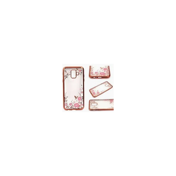 CASE FLOWER SAM GALAXY A6 CLEAR PINK