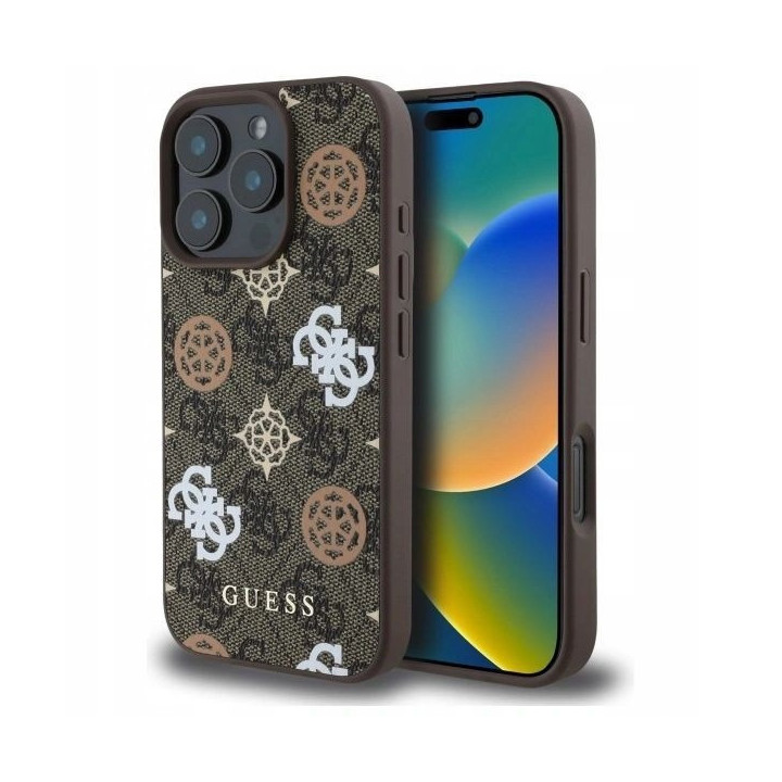 GUESS PEONY BACKGROUND MAGSAFE IPHONE 16 PRO BRWON
