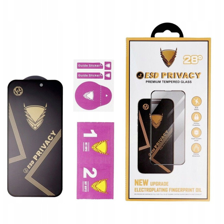 SZKŁO 3D PRIVACY IPHONE 15 PRO