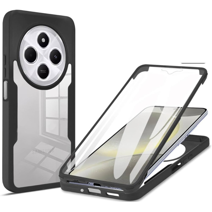 CASE COVER 360 XIAOMI REDMI 14C BLACK CLEAR