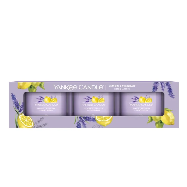 ZESTAW YANKEE CANDLE 3MINI ŚWIECE LEMON LAVENDER