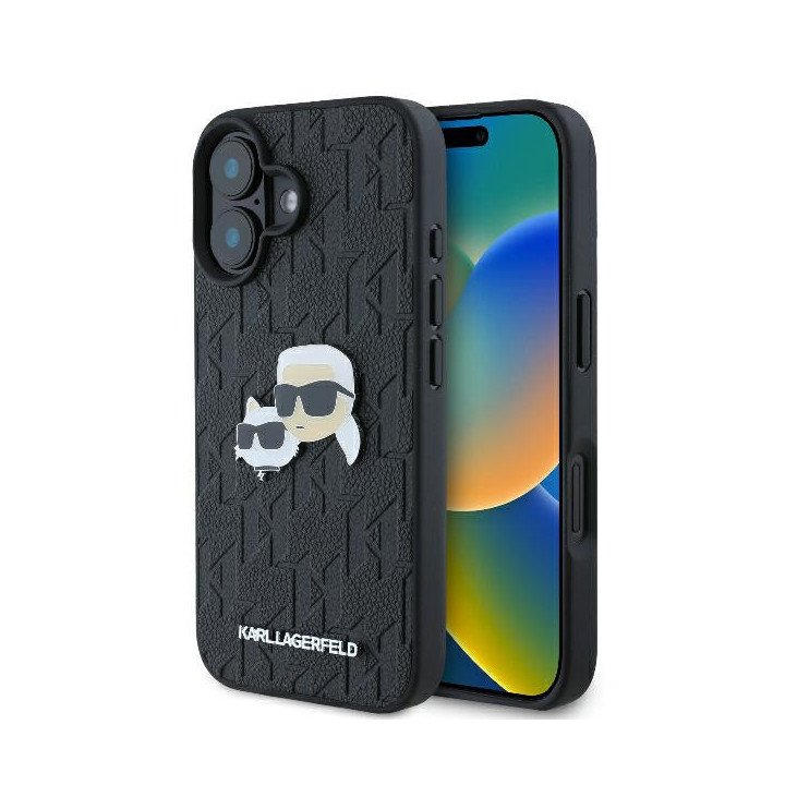 KARL MONOGRAM KARL&CAT HEAD IPHONE 16 BLACK