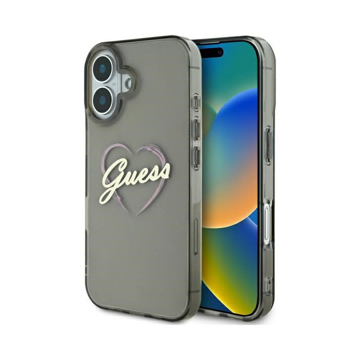 GUESS HARDCASE IML HEART IPHONE 16 BLACK